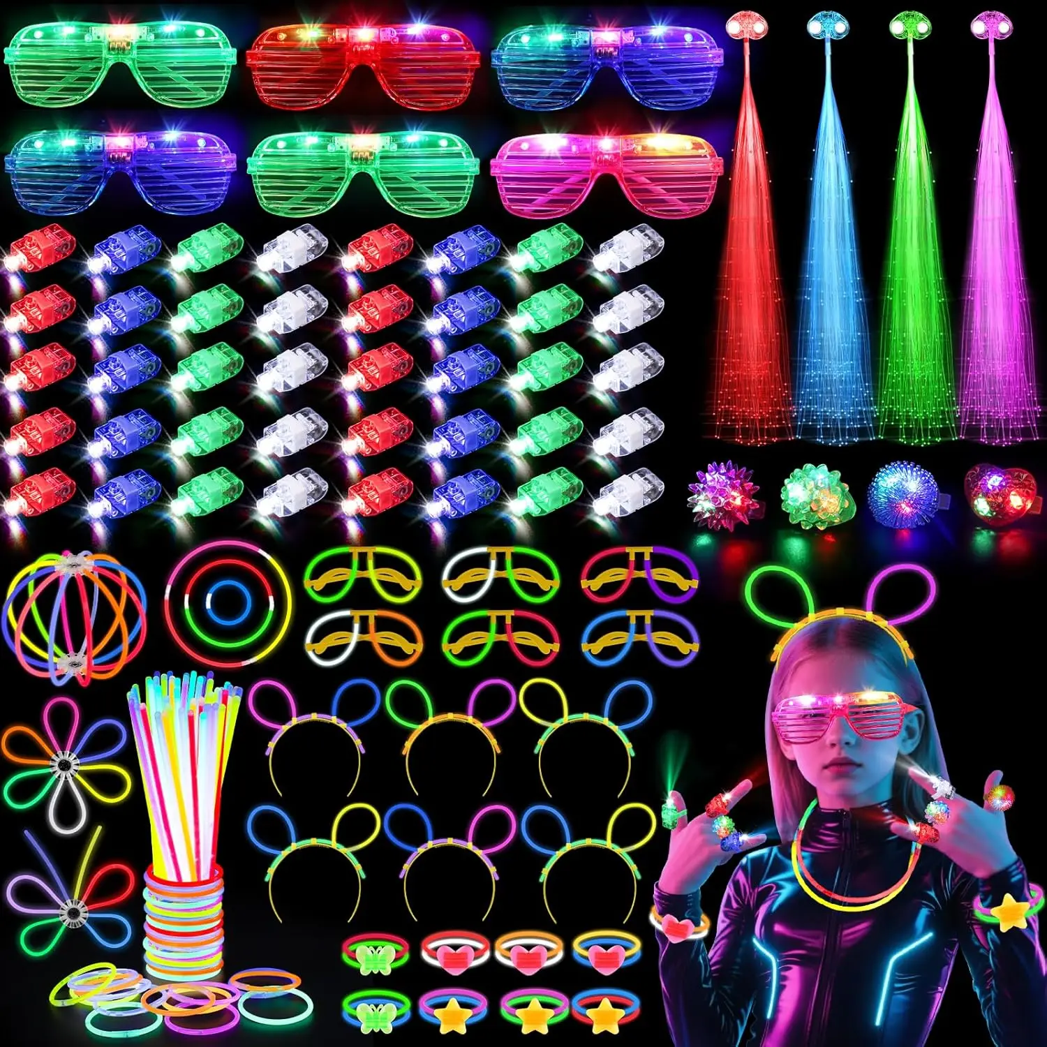 128PCS Light Up Glasses LED Ha - Glow In The Dark Party Glasses recension och pris