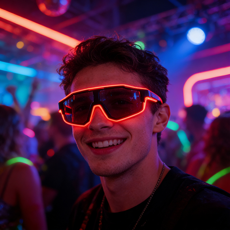 Cool Windproof LED Flashing Gl - Glow In The Dark Party Glasses recension och pris
