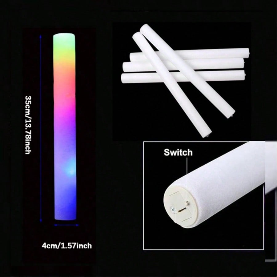 105 PCS Foam Glow Sticks Bulk  - Flashing Led Foam Sticks Party recension och pris