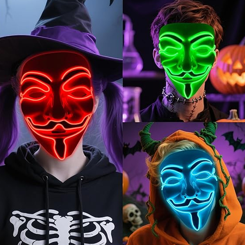 Vendetta LED Mask Movie Theme  - Led Purge Mask Halloween recension och pris