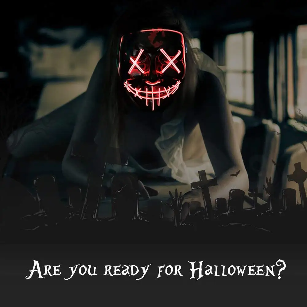 Adult Kids  Halloween Neon Led - Led Purge Mask Halloween recension och pris