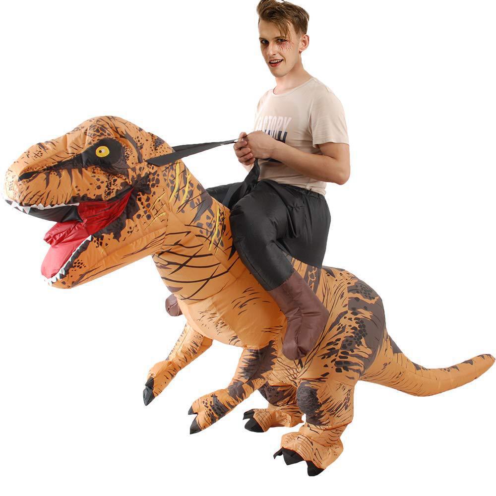Adult Funny Riding Brown Dinos - Inflatable Dinosaur Costume Adult recension och pris