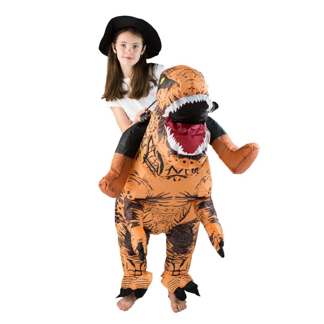 Adult Funny Riding Brown Dinos - Inflatable Dinosaur Costume Adult recension och pris